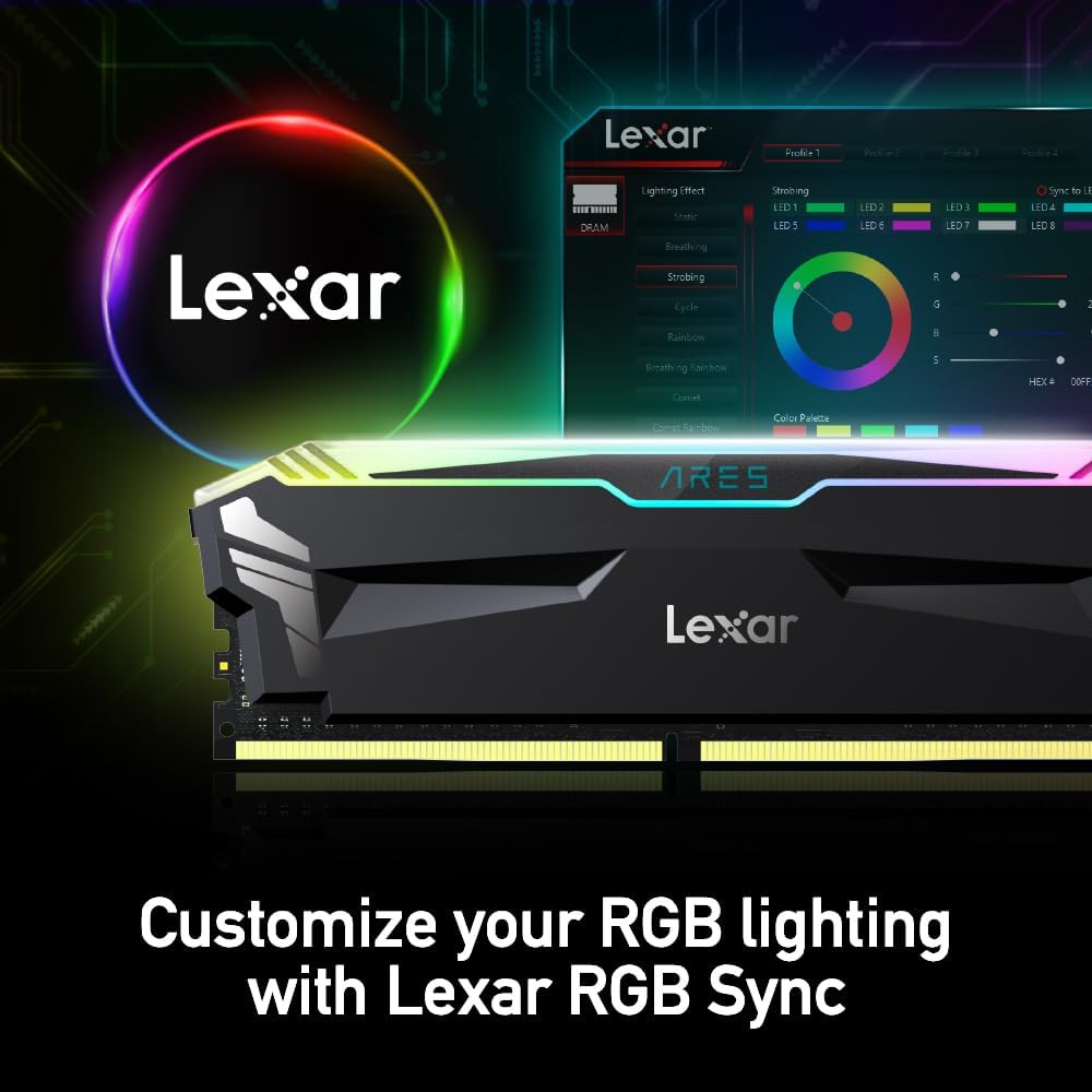 Lexar ARES 32GB KIT (2X16) 3600MHZ CL18 RGB DDR4 Desktop Memory - ALARABIYA COMPUTER