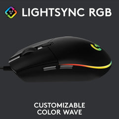 ماوس الألعاب Logitech G102 USB Light Sync مع إضاءة RGB قابلة للتخصيص، 6 أزرار قابلة للبرمجة 