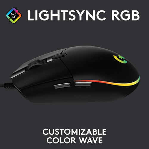 Logitech G102 USB Light Sync Gaming Mouse with Customizable RGB Lighting, 6 Programmable Buttons