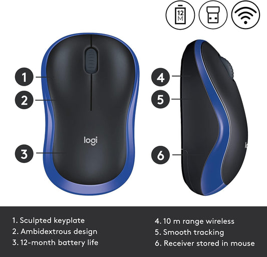 Logitech Wireless Mouse M185 BLUE