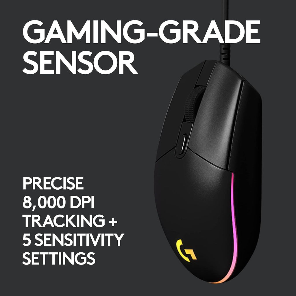 Logitech G102 USB Light Sync Gaming Mouse with Customizable RGB Lighting, 6 Programmable Buttons