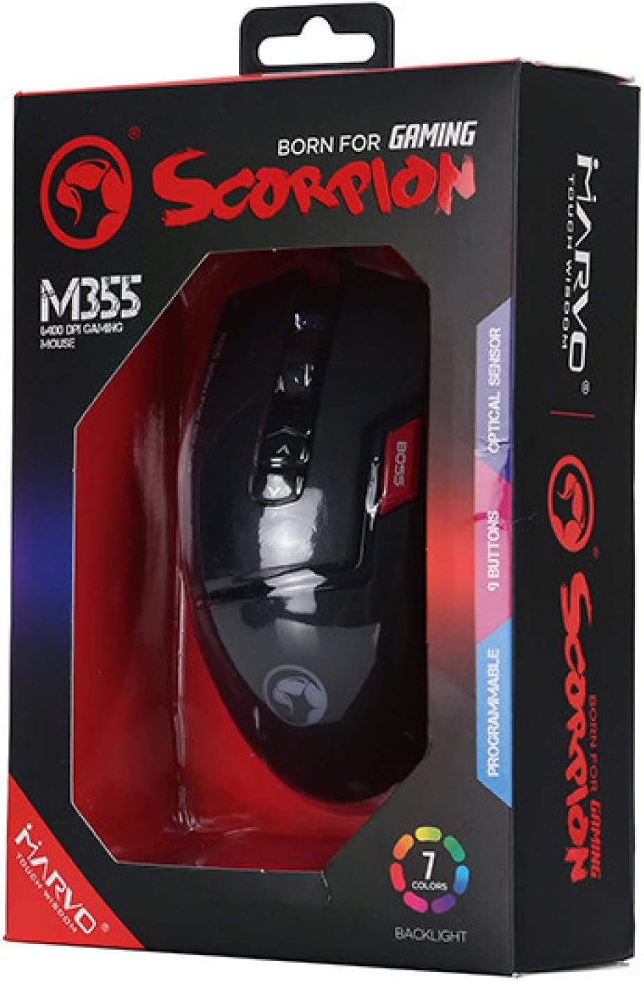 Marvo M355 Gaming Mouse rgb 7200dpi-1000Hz-Sensor804F