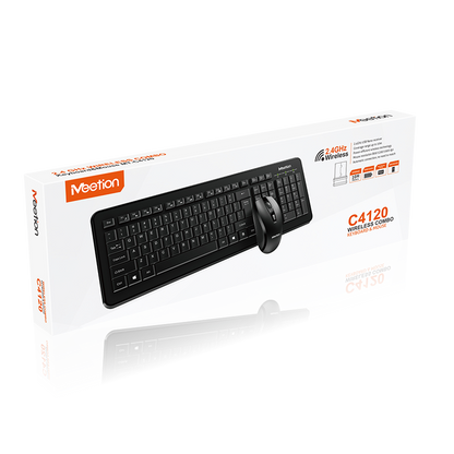 Meetion C4120 Wireless Combo Keyboard and Mouse-Black