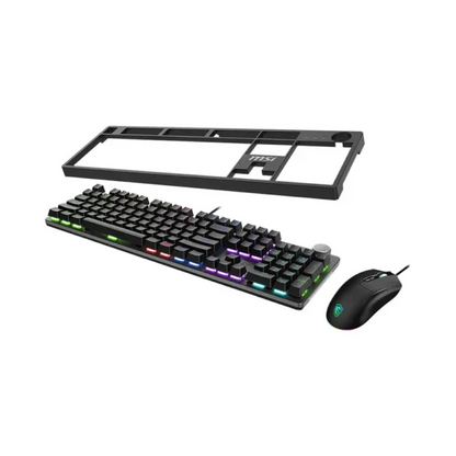 RGB backlit gaming keyboard with wired mouse, black