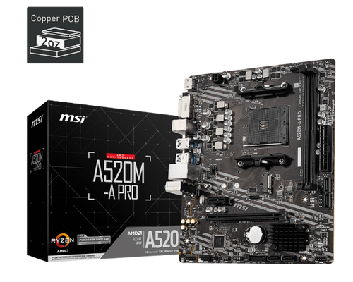 MSI A520M-A PRO Socket AM4 AMD Motherboard