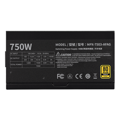 Cooler Master 750W MWE Gold V3  Full Modular ATX 3.1 80Plus Gold Power Supply