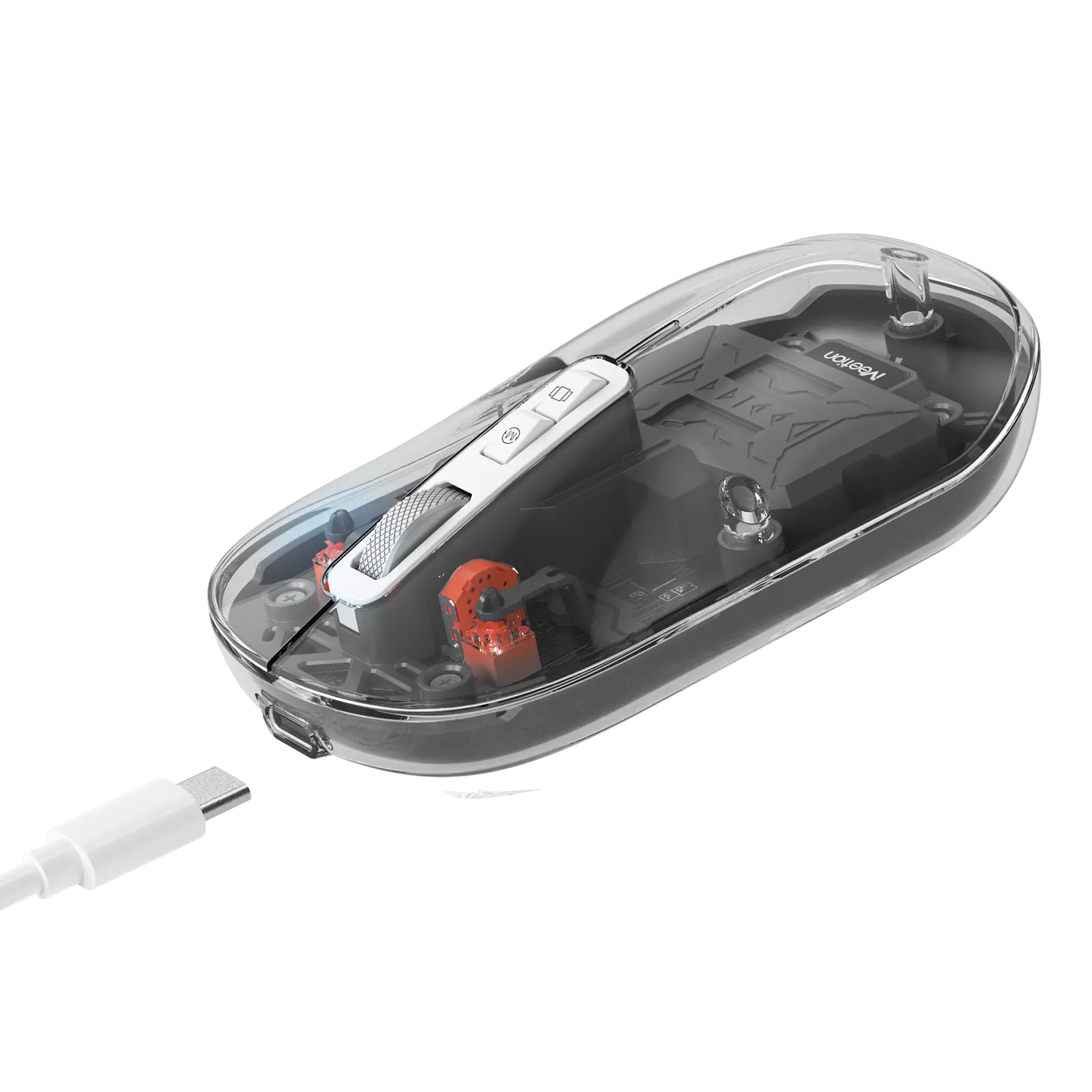 Meetion BTM005 Wireless And Bluetooth Dual Mode Rechargeable Transparent Mouse