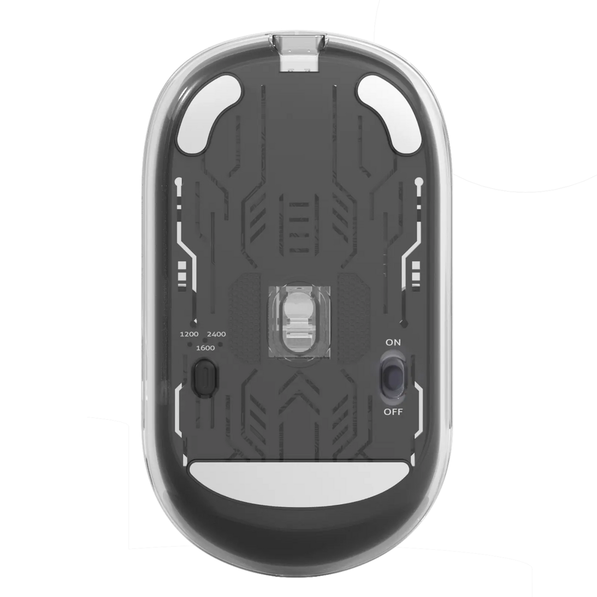Meetion BTM005 Wireless And Bluetooth Dual Mode Rechargeable Transparent Mouse