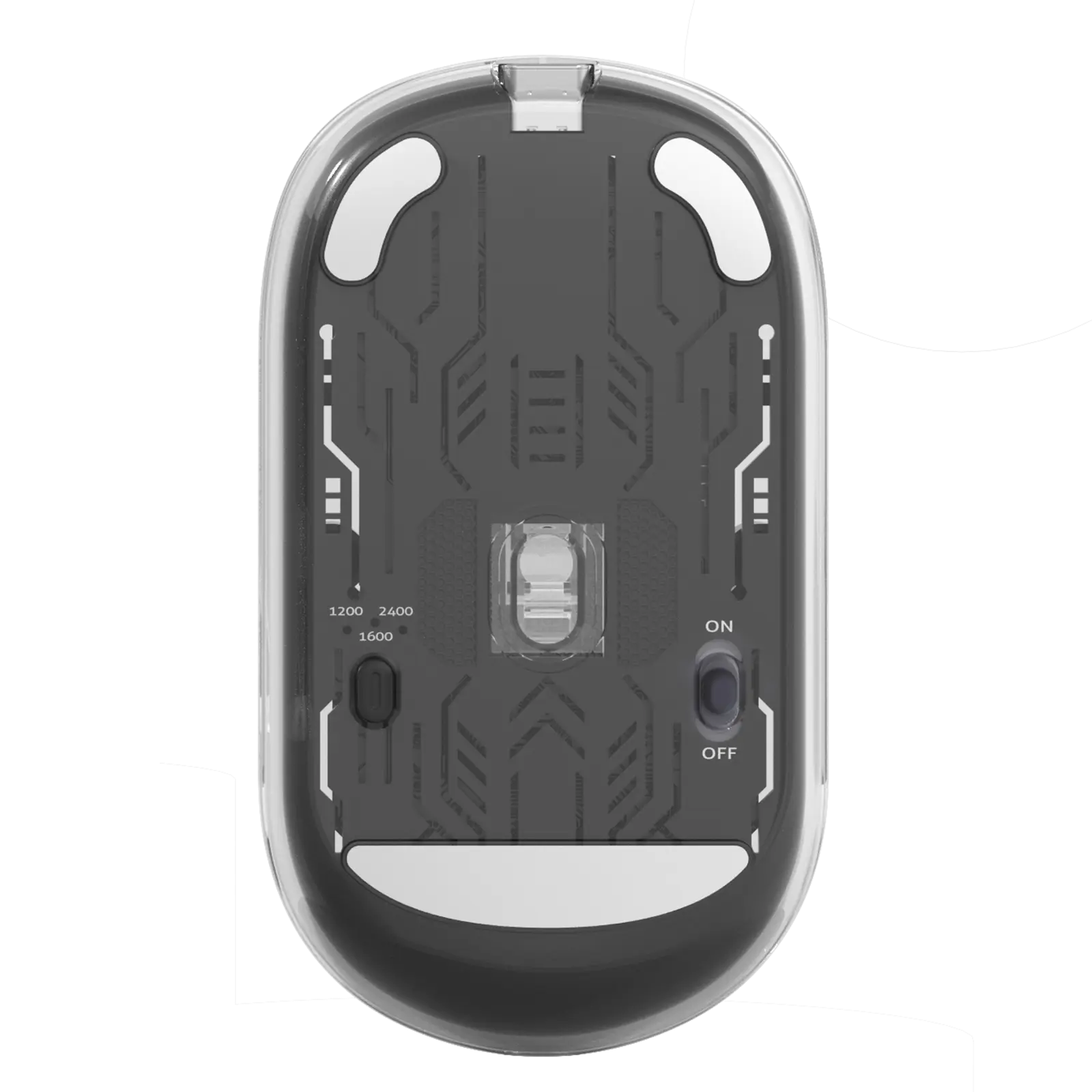 Meetion BTM005 Wireless And Bluetooth Dual Mode Rechargeable Transparent Mouse