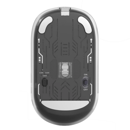 Meetion BTM005 Wireless And Bluetooth Dual Mode Rechargeable Transparent Mouse