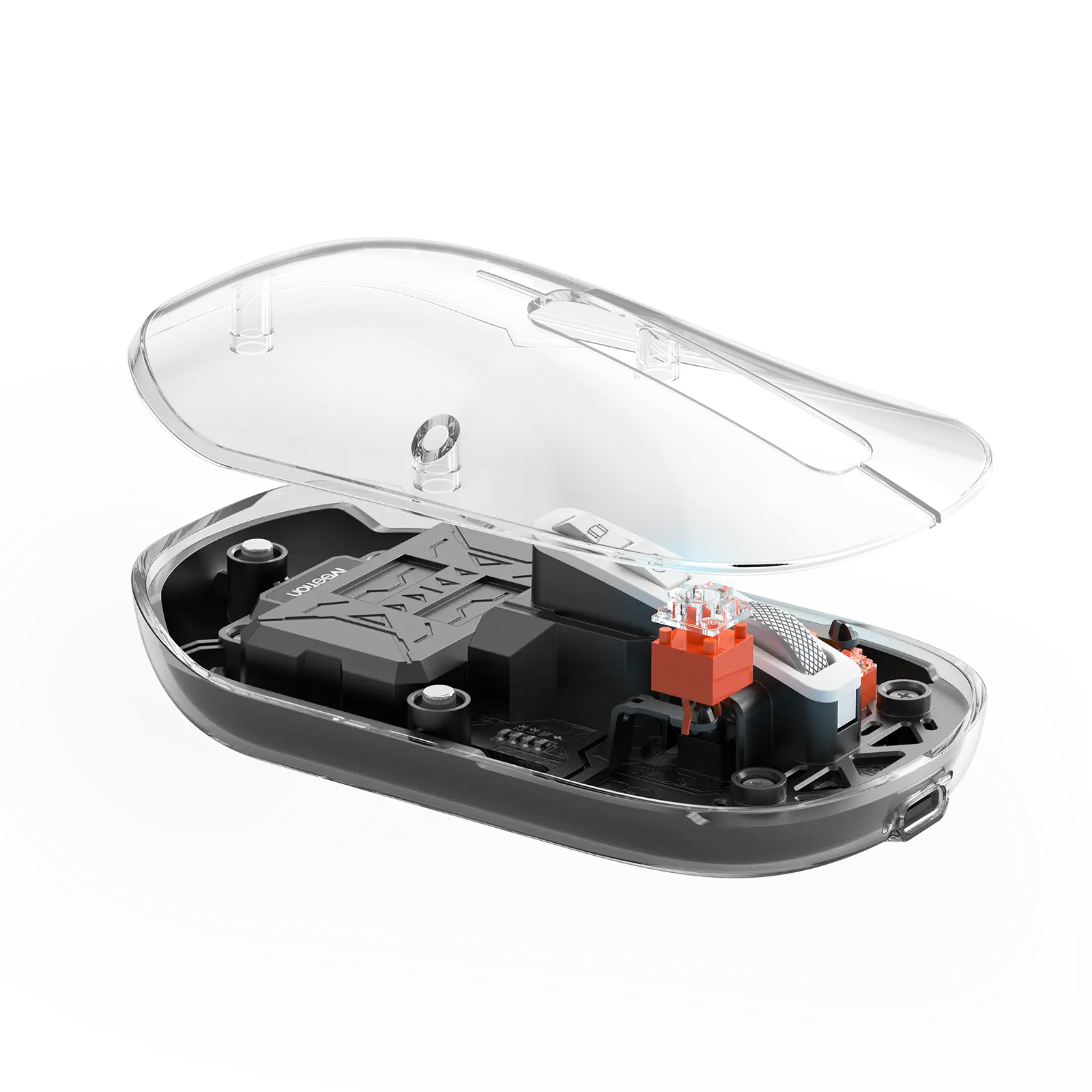 Meetion BTM005 Wireless And Bluetooth Dual Mode Rechargeable Transparent Mouse