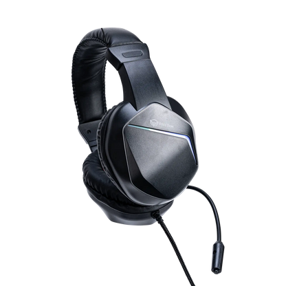 Meetion HP022 backlit gaming headphones, black padded ear cups with boom mic cable