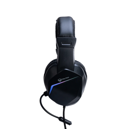 Meetion HP022 backlit gaming headphones, black with boom mic and blue accent