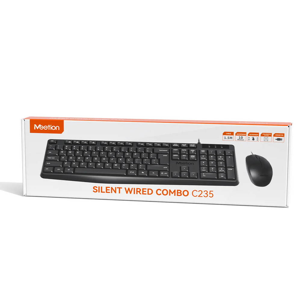 MEETION C235 Wired Keyboard & Mouse Combo – Durable & Comfortable Set