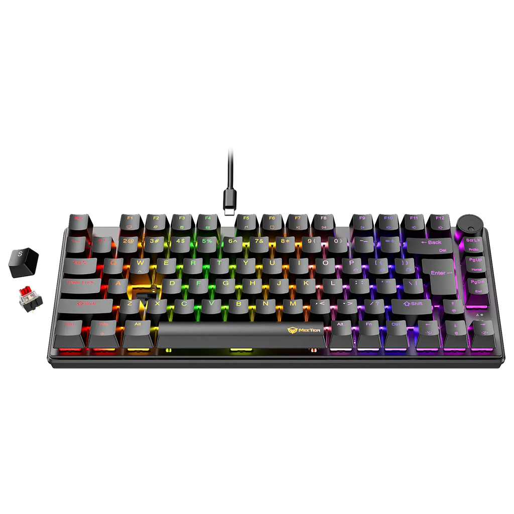 Meetion MK006 PRO RGB 75% Hot Swappable Red Switch AR/EN Wired Mechanical Keyboard