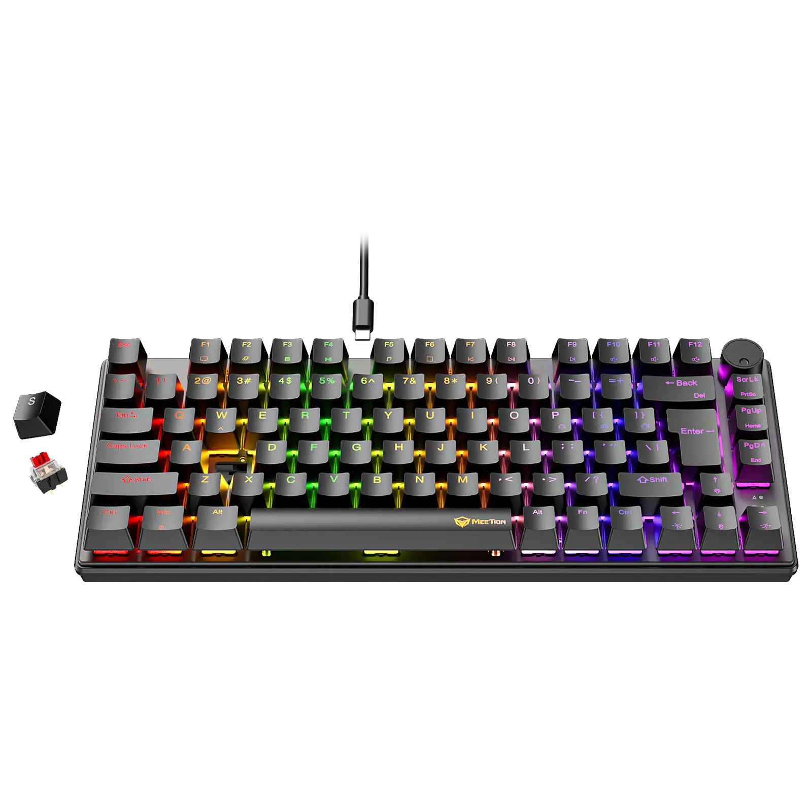Meetion MK006 PRO RGB 75% Hot Swappable Red Switch AR/EN Wired Mechanical Keyboard