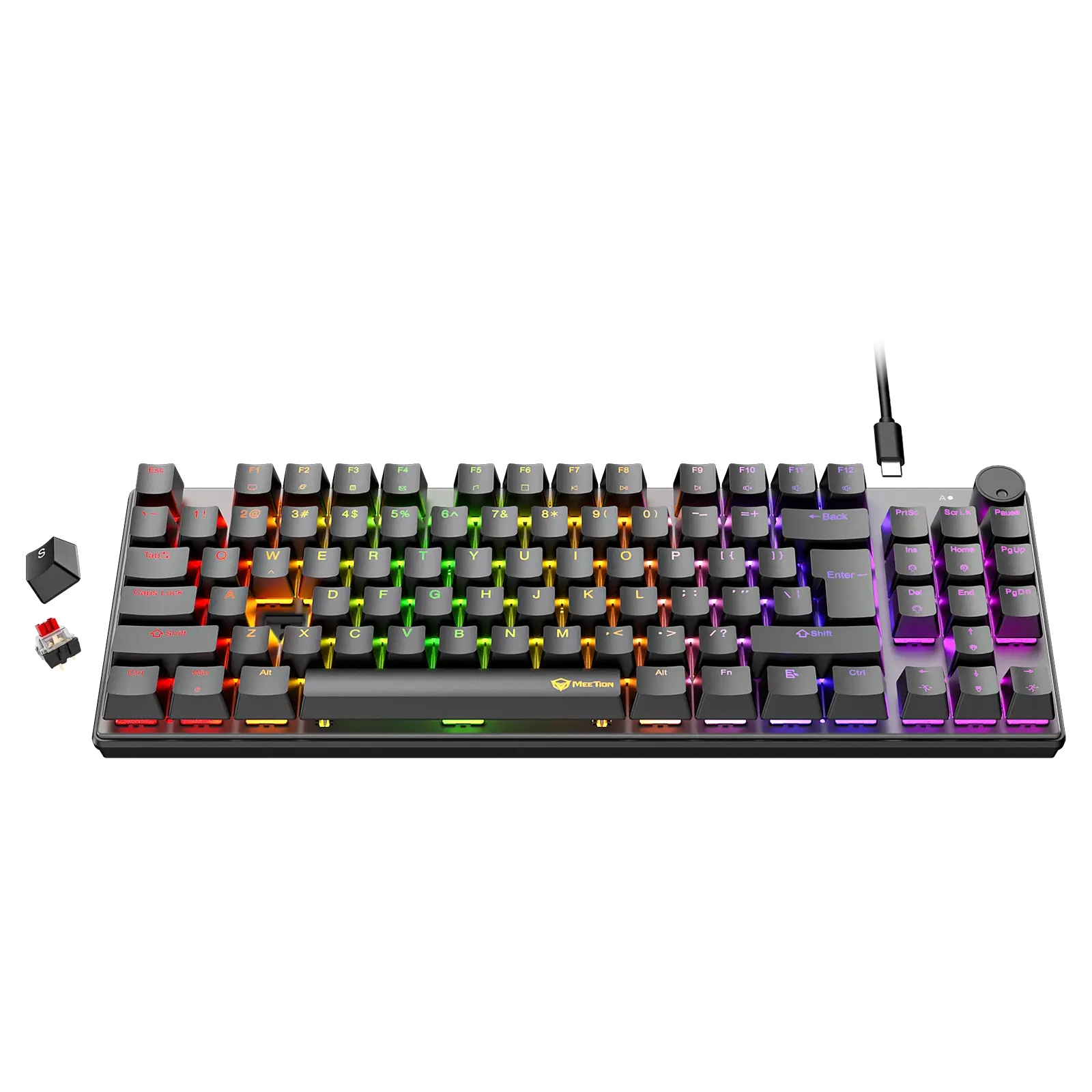 MEETION MK008 PRO RGB 80% TKL Red switch Arabic Wired Mechanical Keyboard