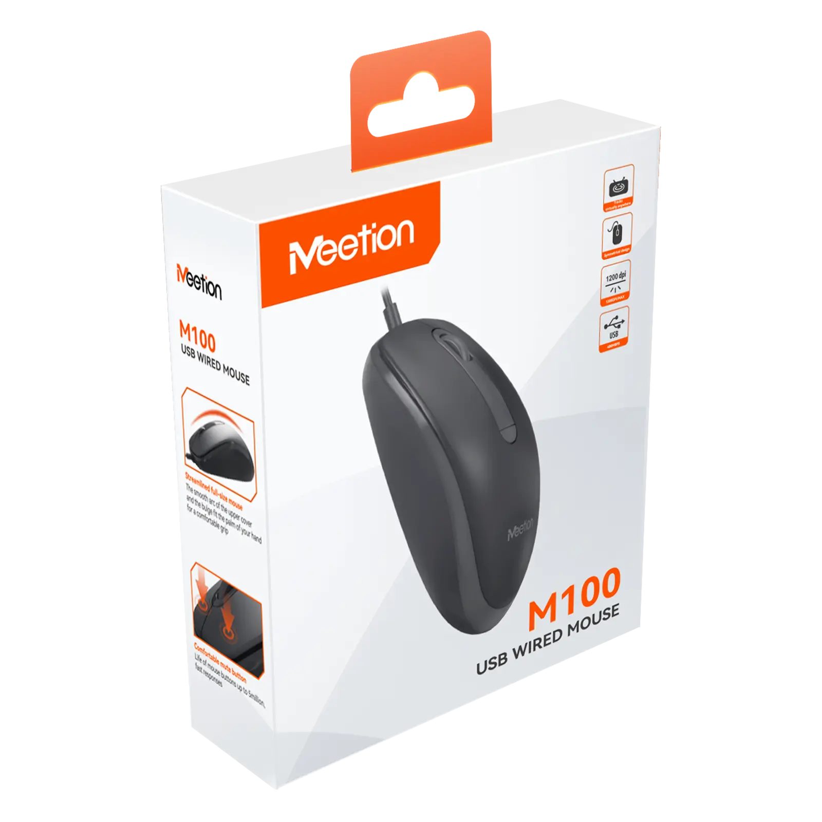 Meetion M100 USB 1200dpi Silent Wired Mouse