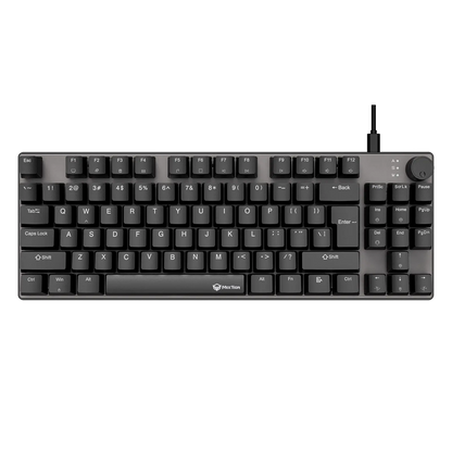 80% TKL wired mechanical keyboard with dark keys, unlit