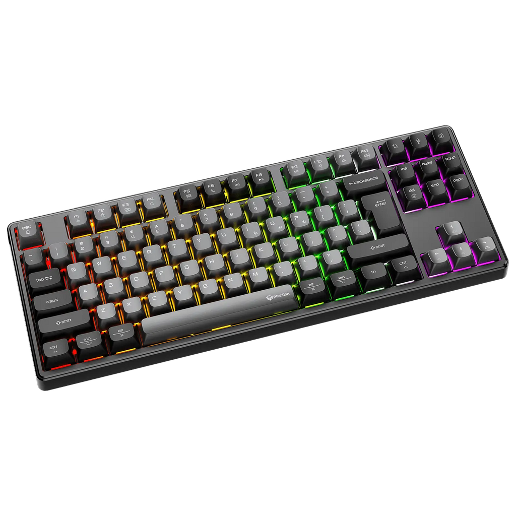 Meetion MK14 TKL RGB Hot Swappable 3 Mode Rechargeable Wireless And Bluetooth AR/EN Mechanical Keyboard