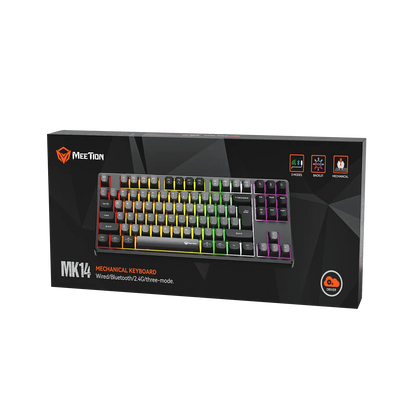 RGB TKL mechanical keyboard retail box showing multi-color backlit keys