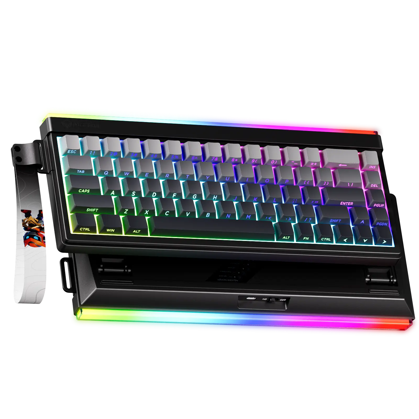 Meetion VibeKey B68 Gaming Keyboard – 68 Keys, RGB Colorful, USB + 2.4G + BT, 4000mAh Battery