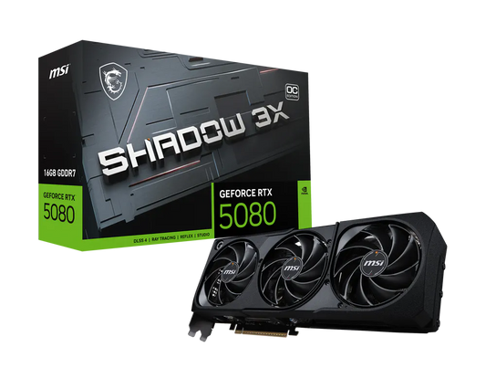 بطاقة الرسومات MSI GeForce RTX 5080 16GB SHADOW 3X OC GDDR7