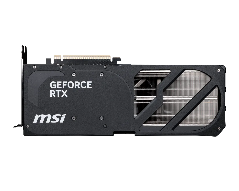 MSI GeForce RTX graphics card with triple-fan shroud and GEFORCE RTX text