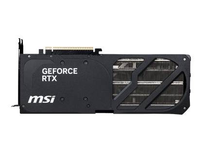 MSI GeForce RTX graphics card with large heatsink and twin fan shroud cutouts.