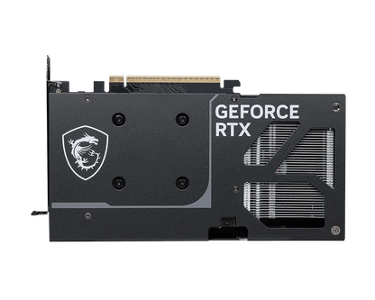 Graphics card backplate with GeForce RTX logo and dragon emblem