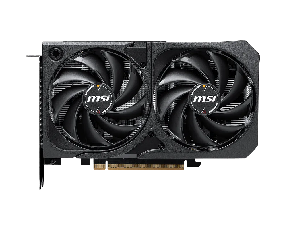 MSI graphics card with dual fans on a white background