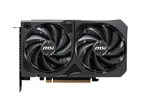 MSI graphics card with dual fans on a white background