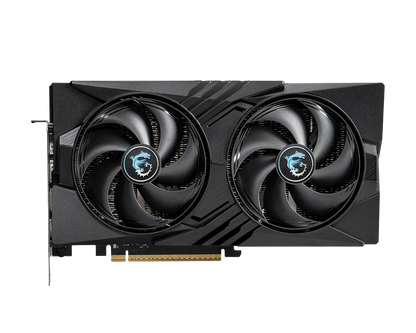 MSI GeForce RTX graphics card with two black cooling fans