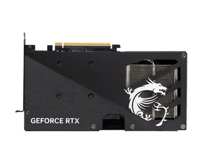 MSI GeForce RTX backplate with dragon emblem and vented heatsink
