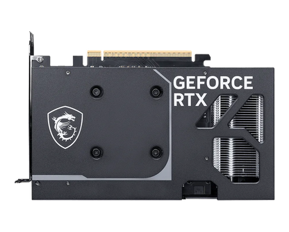 MSI GeForce RTX graphics card backplate with GEFORCE RTX label and vents