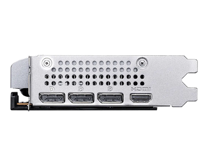 MSI GeForce RTX graphics card rear I/O panel with four video ports