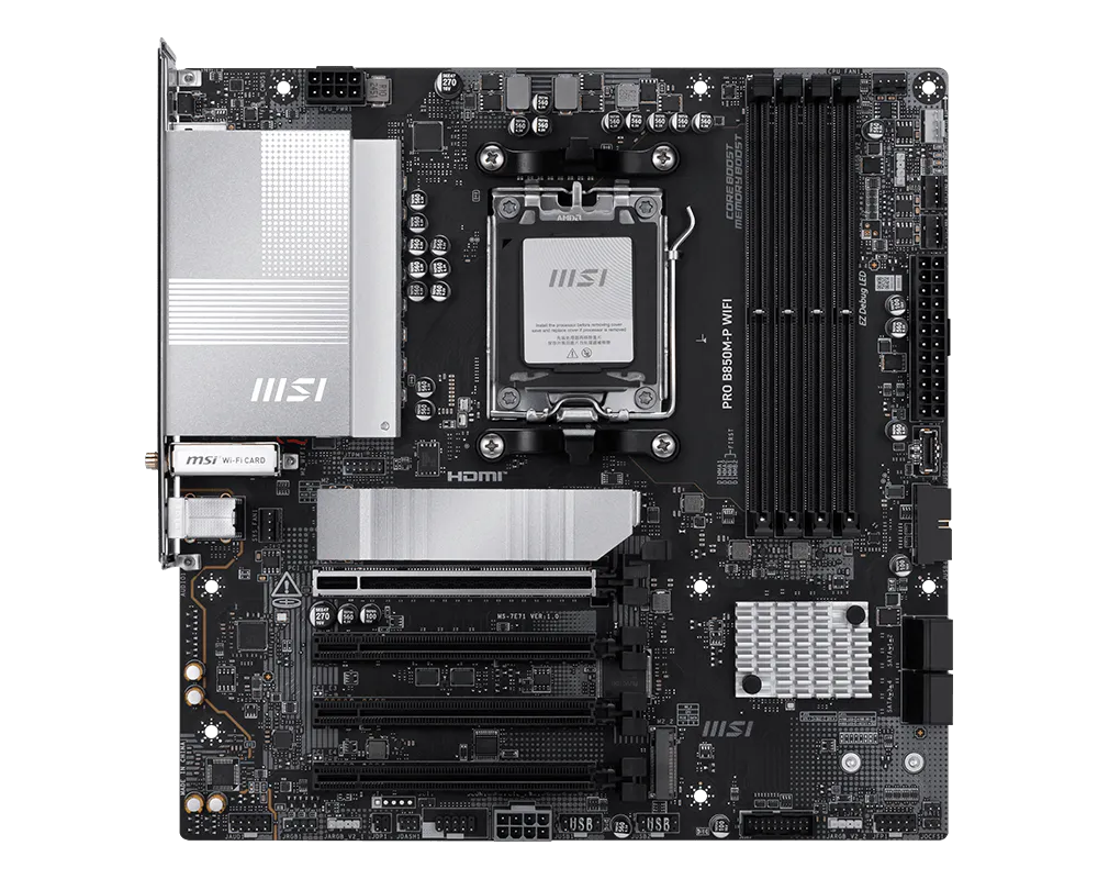 MSI PRO B850M-P WIFI AM5 DDR5 PCIe 5.0 Wi-Fi 7 Motherboard