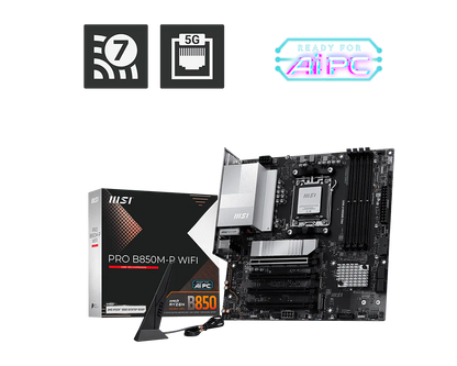 MSI PRO B850M-P WIFI AM5 DDR5 PCIe 5.0 Wi-Fi 7 Motherboard