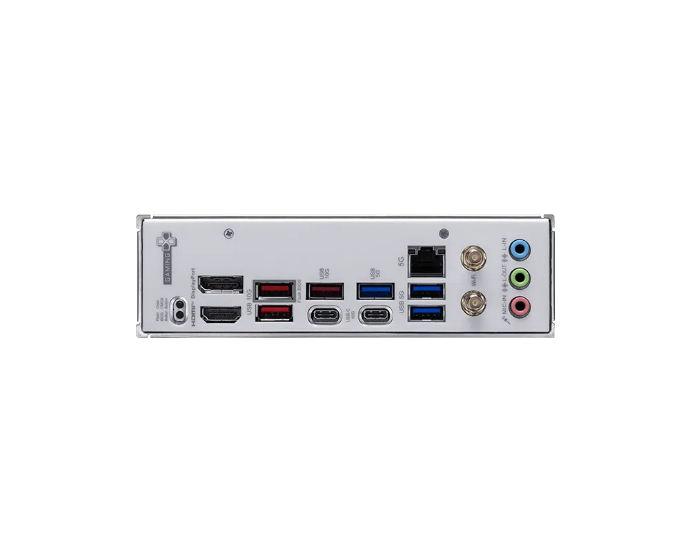 Motherboard rear I/O panel with HDMI, USB, audio, and PS/2 ports