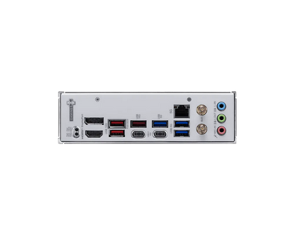 Motherboard rear I/O panel with HDMI, USB, audio, and PS/2 ports