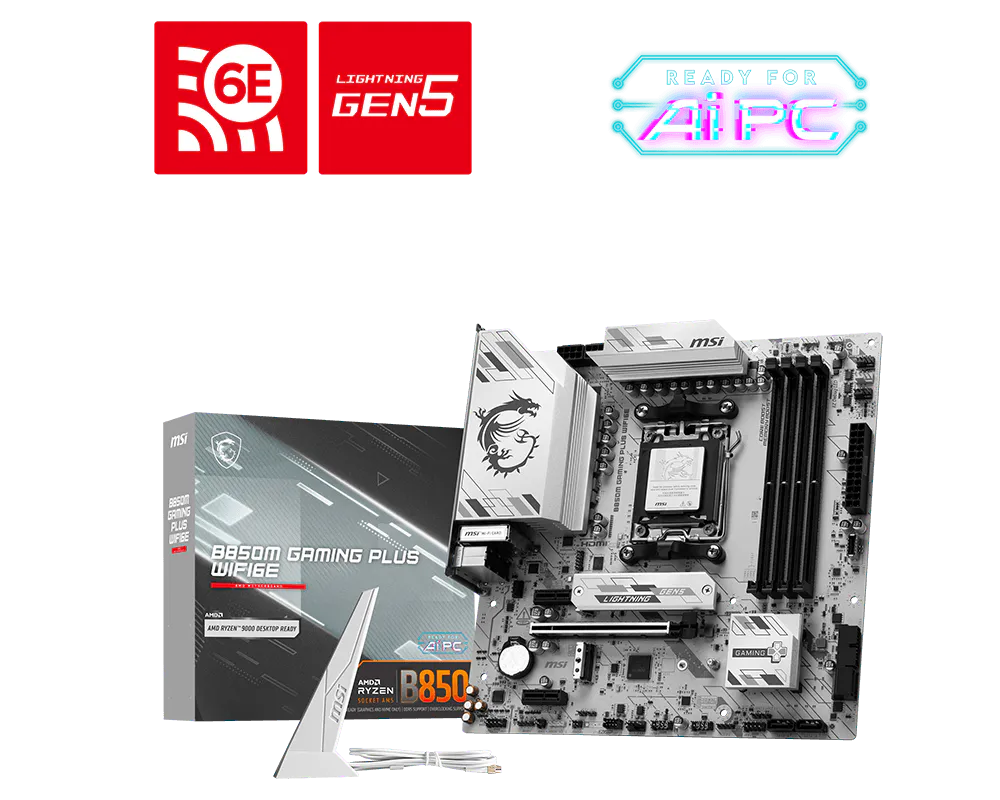 MSI B850M GAMING PLUS WIFI6E Pcie 5.0 AM5 Motherboard
