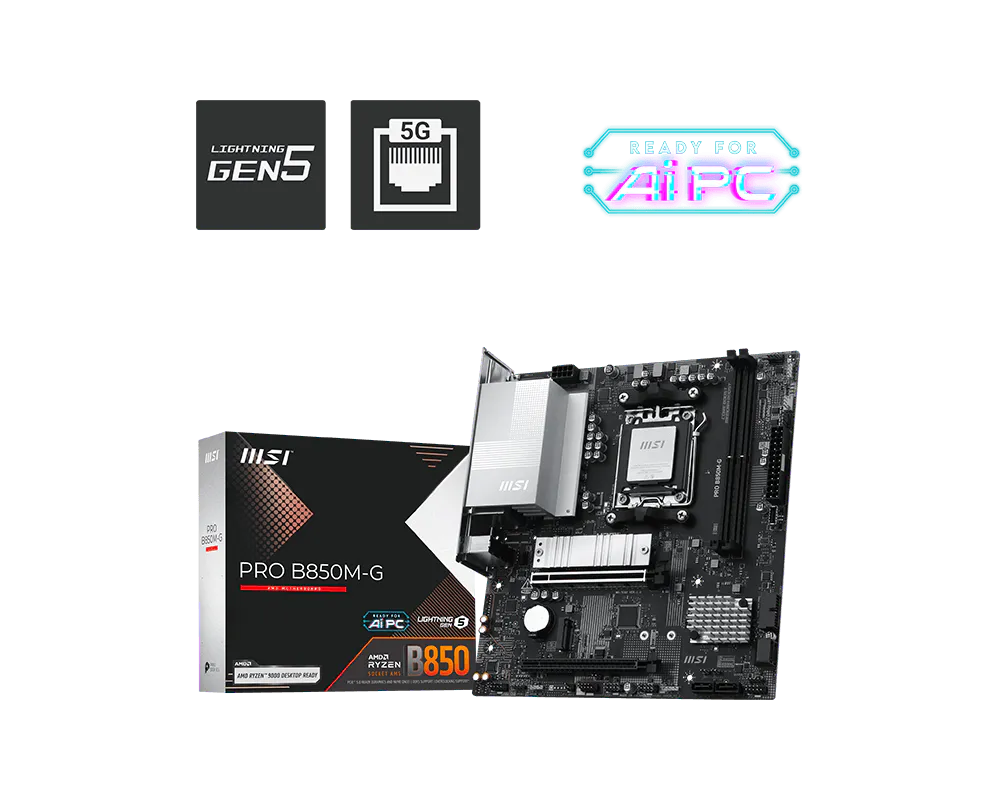 MSI PRO B850M-G Pcie 5.0 AM5 Motherboard