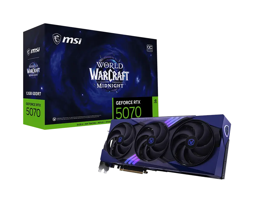 MSI GeForce RTX 5070 12GB World of Warcraft MIDNIGHT VOID EDITION OC GRAPHIC CARD