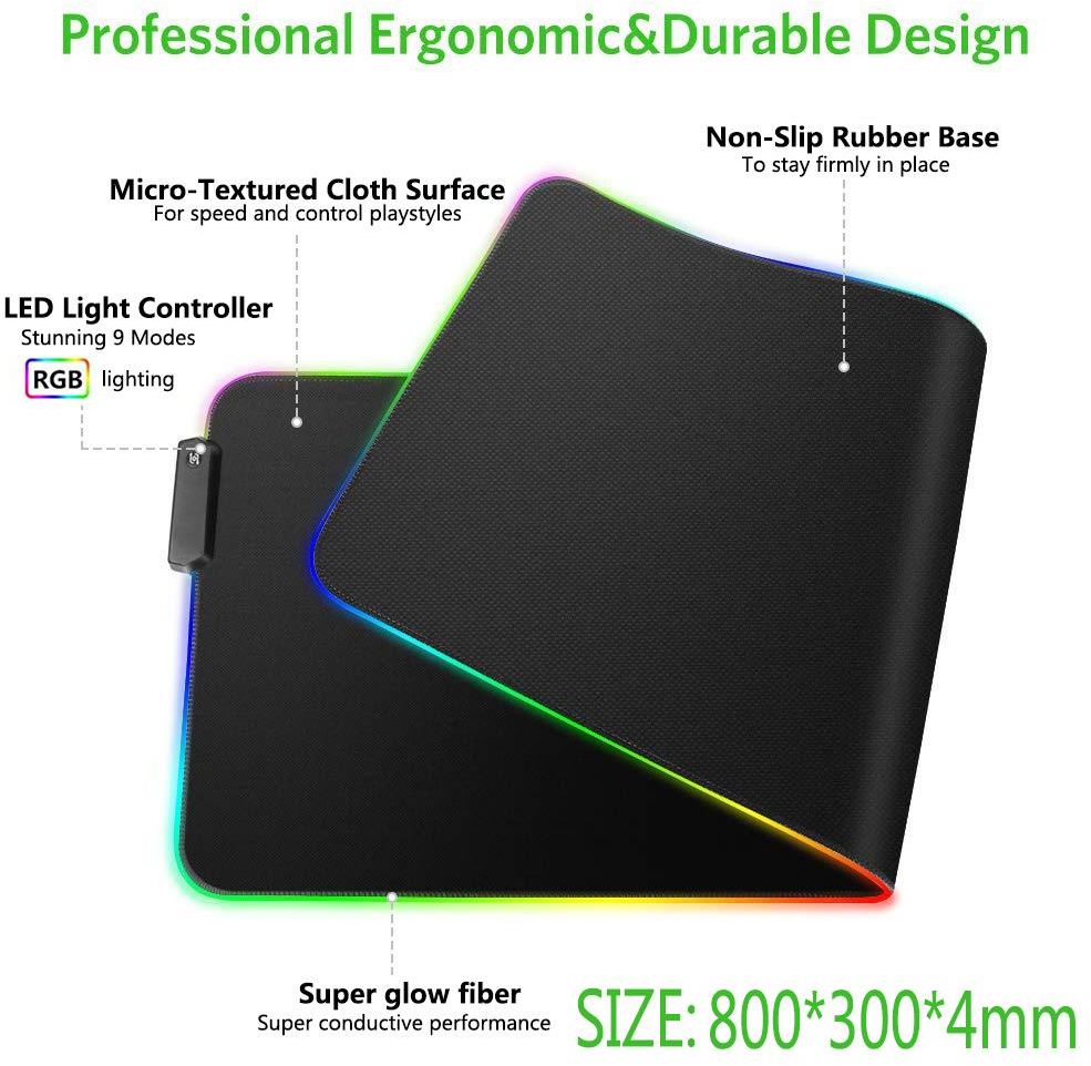 Noga Horizon RGB ( 80*40cm ) Gaming Mouse Pad For Mouse & Keyboard Mat