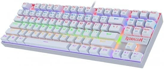 Redragon K552R Kumara RAINBOW Mechanical Gaming Keyboard Blue Switch White