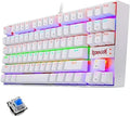 Redragon K552 Kumara Mechanical Gaming Keyboard - Blue switch - Rainbow Backlight - 87 Key TKL Size - Arabic/English Keys - White