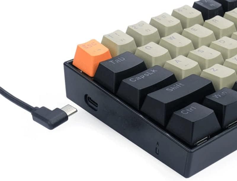 REDRAGON K606 LAKSHMI White LED 60% Gaming Mechanical Keyboard – Blue Switches - English & Arabic Keys - (ORANGE, BLACK & GREY)