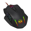 Redragon M908 IMPACT MMO Gaming Mouse up to 12,400 DPI High Precision Mouse for PC, 18 Programmable Buttons, Weight Tuning Cartridge, 12 Side Buttons, 5 programmable user profiles, 16.8 Million Customizing LED Color Option