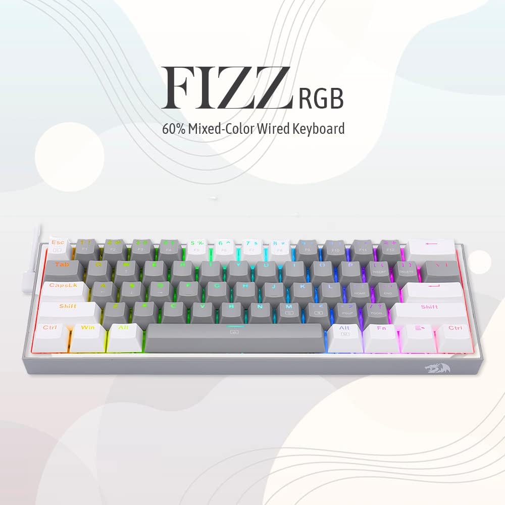 Redragon K617 Fizz 60% Wired RGB Red Switch Gaming Keyboard