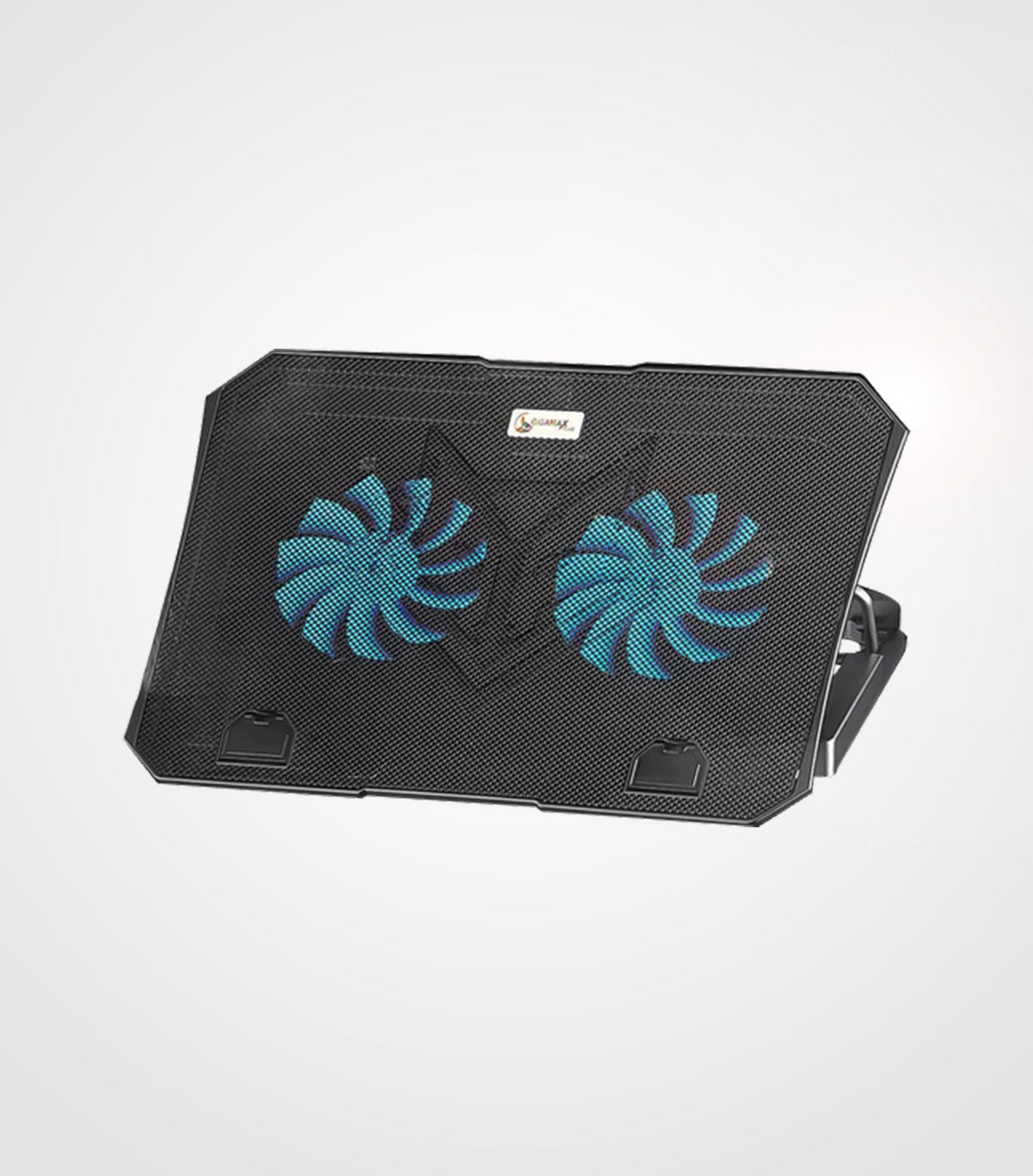 مبرد كمبيوتر محمول Gigamax GM-88 Plus بمروحتين حتى 15.6 بوصة - أسود 